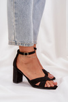 Block Heel Sandals Made Of Eco Suede Black Saniffia