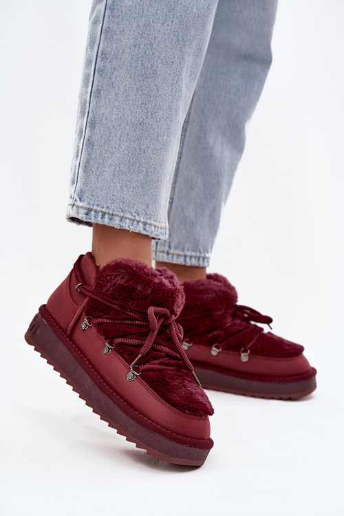 Low Snow Boots with Fur D.Franklin DFSH370011 Burgundy