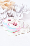 Children's Leather Sport Shoes With Rainbow White Jasmine