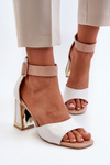 White Patent Sandals with Heel Adrianu