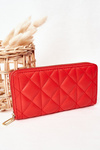 Large Quilted Women's Wallet Red