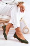 Baleriny Damskie Zamszowe Khaki Maciejka 04100-45