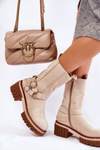 Women's Suede Warm Boots Workers Beige Brinnon