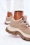 Buty Trekkingowe Trapery Damskie Memory Foam Beżowe Big Star KK274363