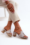 Women's Gray Sandals with Faux Suede Heels Jemenna