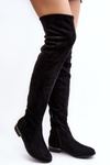 Women's Knee-High Boots On Flat Heel Black Bikka
