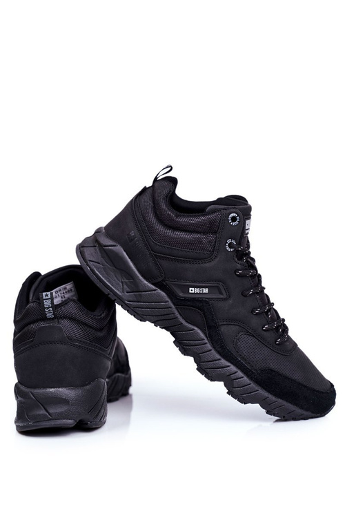 Trekkingowe Męskie Buty Big Star Outdoor Czarne GG174409