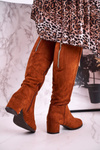 Women's high boots suede Sergio Leone camel KZ273
