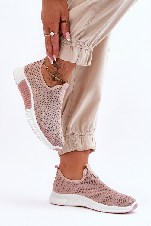 Buty Sportowe Klasyczne Wsuwane Jasnoróżowe Frankie QH515