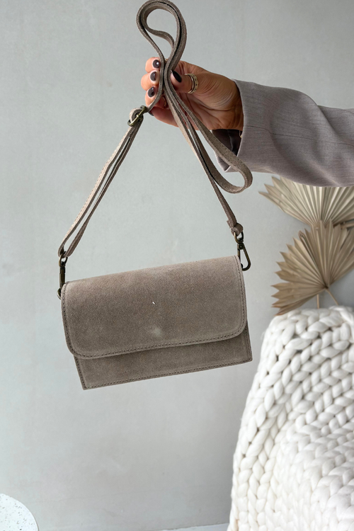 Bag Made of Natural Suede Beige Mirine