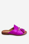 Women's Suede Slippers Lewski Shoes 3226 Fuchsia
