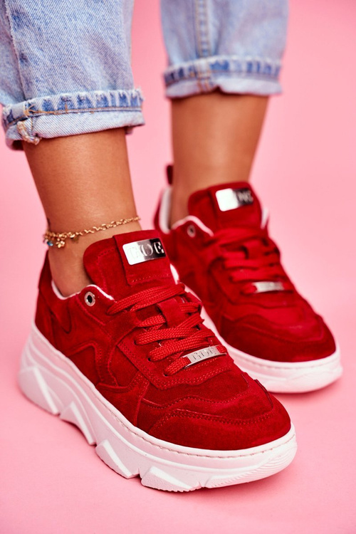 Women's Sport Leather Shoes GOE Red FF2N3017