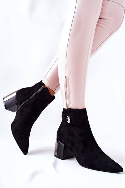 Leather Stiletto Boots Laura Messi Black 2354
