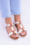 White Comfortable Women's Flat Dubi Sandals