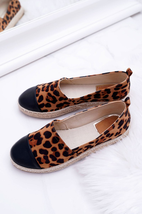 Damskie Espadryle Leopard Flaty