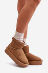 Women's Suede Snow Boots On Platform Above Ankle Camel Rianaella