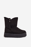 Women's Snow Boots On Platform With Fur Black Evelira