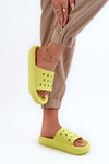 Women's Foam Slides on Thick Sole Lime Beula