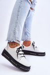 Buty Sportowe Skóra Ażur Białe Leonor