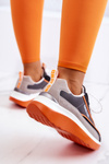 Sportowe Buty Sneakersy Big Star Szaro-Pomarańczowe JJ274996