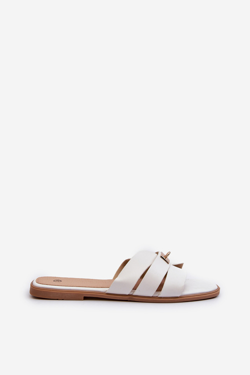 Women's Flat Sandals with Embellishment White Kavinia
