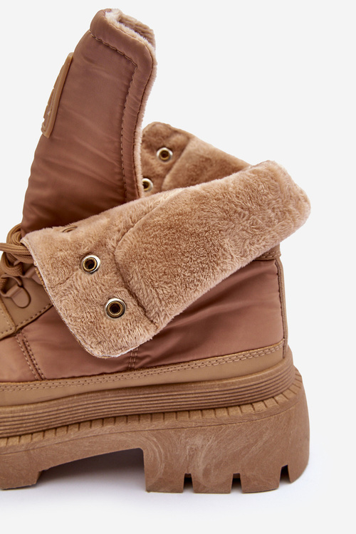 Women's Trapper Boots Warm On Platform And Flat Heels Big Star MM274340 Beige