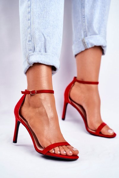 Women's Sandals On High Heel Classic Red Basilian
