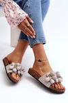Women's Grey Sandals with Decorations Bunlia