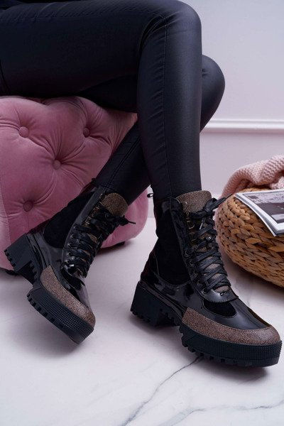 Women's High Boots Black Trappers Havok