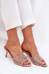 Embellished Stiletto Sandals Champagne Ennoriel