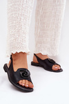 Shiny Women's Sandals With Decoration S.Barski KV51-006 Black