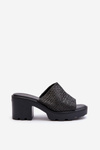 Women's Sandals with Weave on Heel Black Titantha
