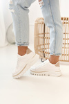 Women's Sneakers On A Chunky Sole White Beige Riri