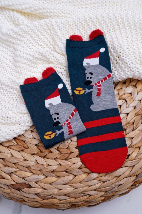 Ladies' Christmas Socks With Ears And A Bear