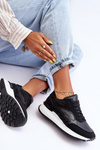 Women's Platform Sport Shoes Black and White Henley