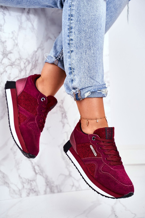 Buty Sportowe Zamszowe Big Star Bordowe GG274462