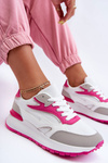 Women's Platform Sports Shoes White-Pink Henley