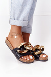 Slippers On The Cork Sole With Chain Black Last Dance