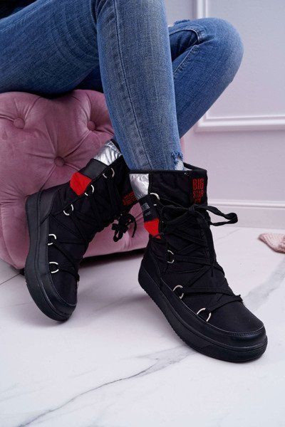 Women's Boots Snow Boots Fleece Warmed Big Star Black EE274656