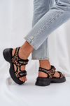Eco Leather Lightweight Platform Sandals Panther Brown