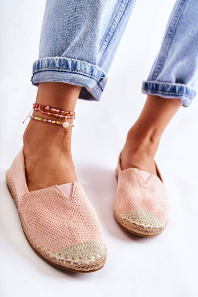 Espadryle Wsuwane Damskie Zamsz Nude Corry