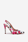 Embellished High Heels Sandals With Roses White Vevessa