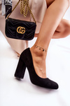 Classic Suede Pumps On Heel Black Reiser