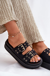 Women's Sandals With Buckles On Platform Black Nilatha