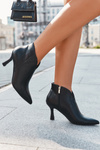 Patent Low Women's Boots on Heel Black Jolivra