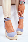 Women's Sandals On Anchor Linen Blue Canterola