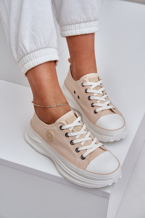 Women Sneakers On Chunky Sole Big Star NN274127 Beige