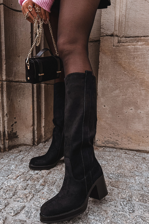 Women's insulated boots with chunky heel black Sanelle