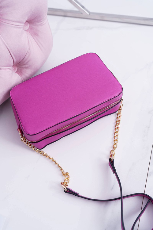 Handbag Over the Shoulder with Gold Chain Fuchsia