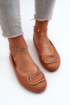 Ballerinas With Eco Leather Decoration Camel Enicoria